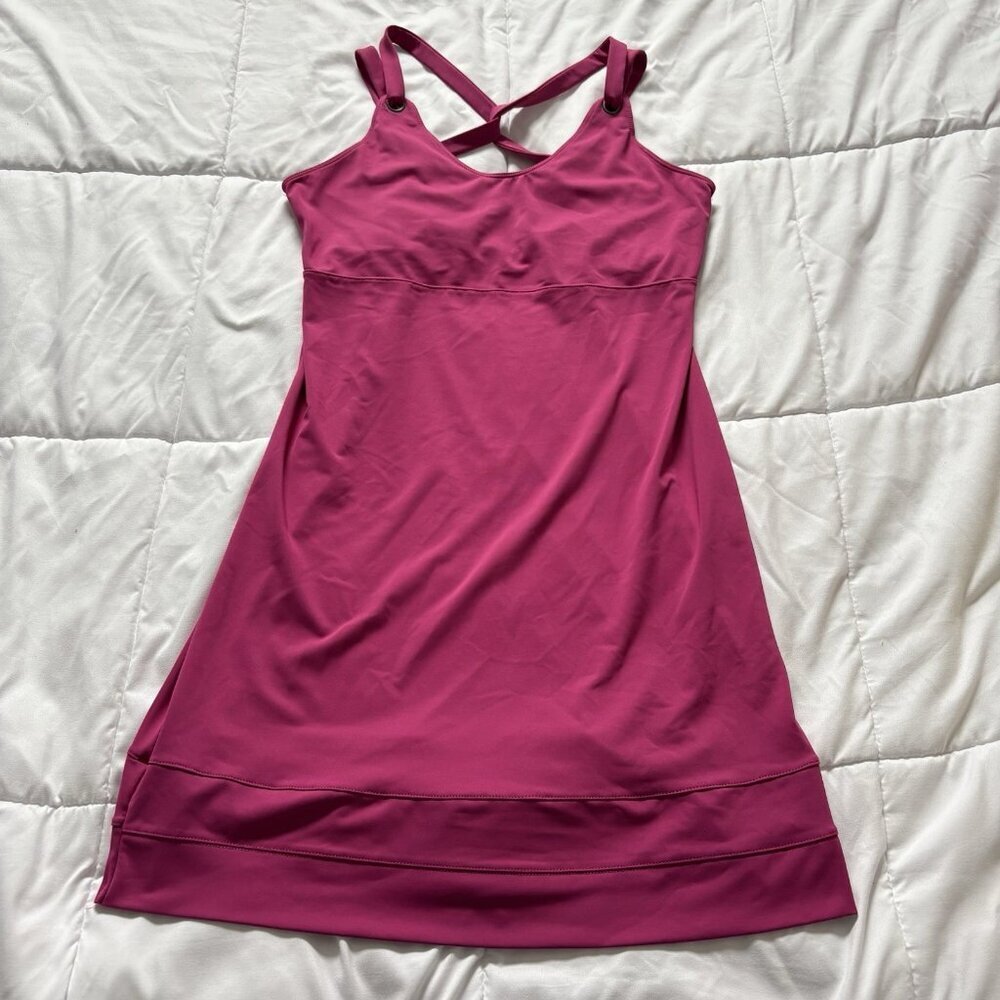 Merrell Womens Size XL Hot Pink Tennis Golf Dress Built In Bra UPF 50+ Opti Wick